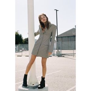NWT Zara PLAID BLAZER DRESS